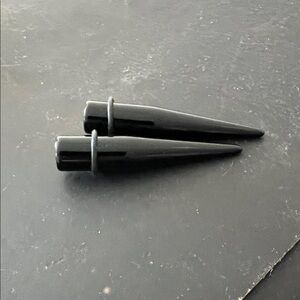 Black Tapered Ear Gauges